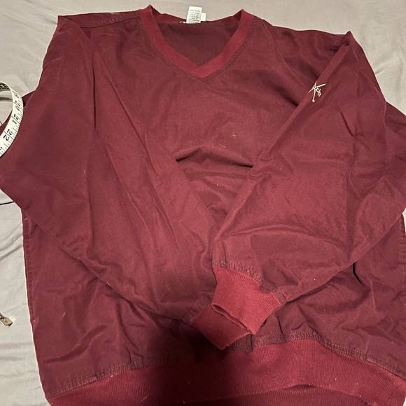 VTG AM A PLAYER Golf Maroon Pullover Windbreaker Jacket Sz Med - Picture 6 of 9